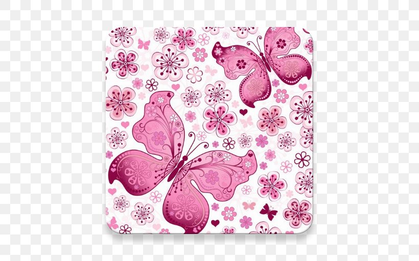 Paper Butterfly Pink Wallpaper, PNG, 512x512px, Paper, Adhesive, Blue, Butterfly, Color Download Free
