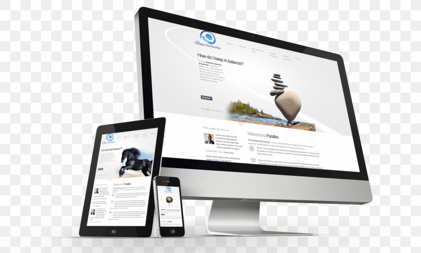 Responsive Web Design Web Development Digital Marketing Professional Web Design, PNG, 2048x1229px, Responsive Web Design, Brand, Business, Communication, Computer Monitor Download Free