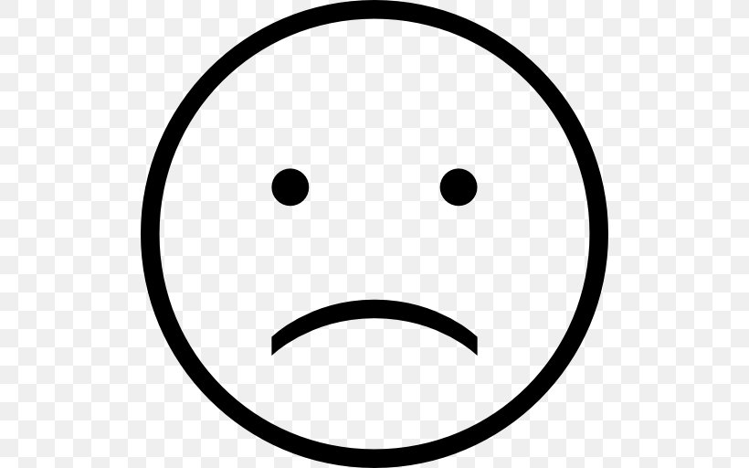 Smiley Emoticon Sadness Clip Art, PNG, 512x512px, Smiley, Area, Black, Black And White, Emoticon Download Free