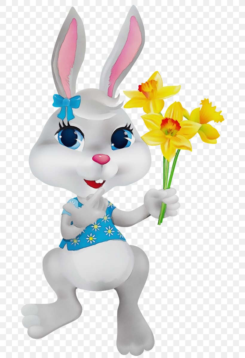 Easter Bunny, PNG, 733x1200px, Watercolor, Animal Figure, Cartoon, Easter Bunny, Paint Download Free