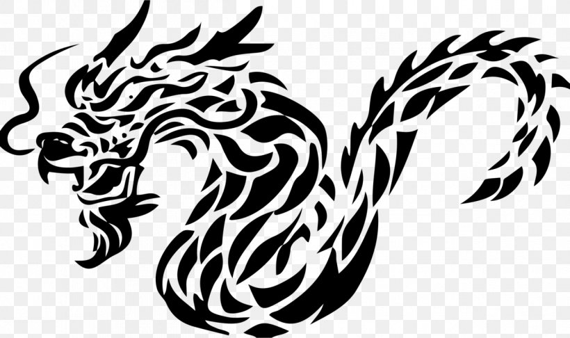 Dragon Drawing, PNG, 1263x750px, Chinese Dragon, Blackandwhite, Claw, Dragon, Drawing Download Free