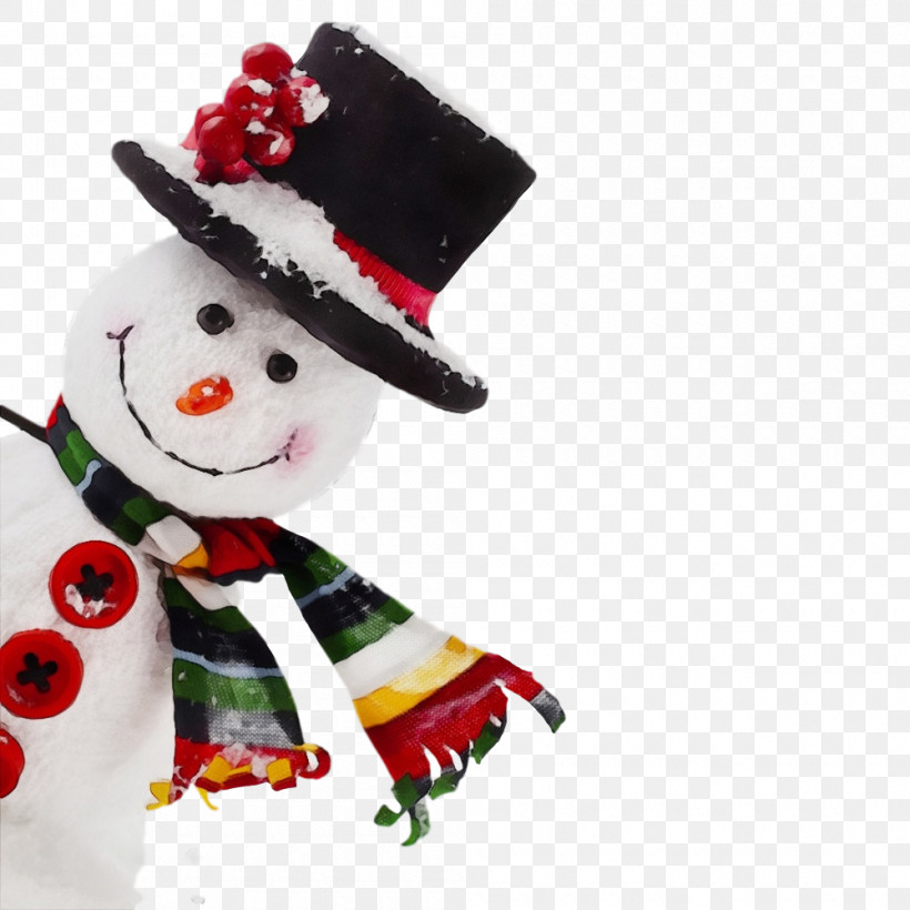 Snowman, PNG, 1000x1000px, Watercolor, Costume Accessory, Costume Hat, Paint, Snowman Download Free