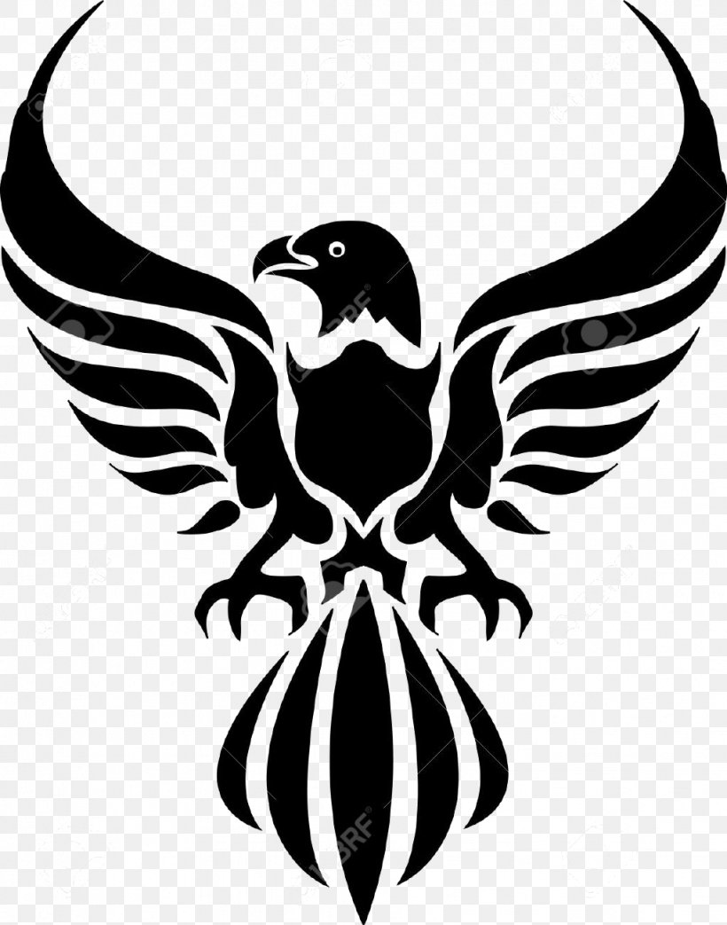 Phoenix Bird, PNG, 1022x1300px, Tattoo, Bald Eagle, Beak, Bird, Blackandwhite Download Free
