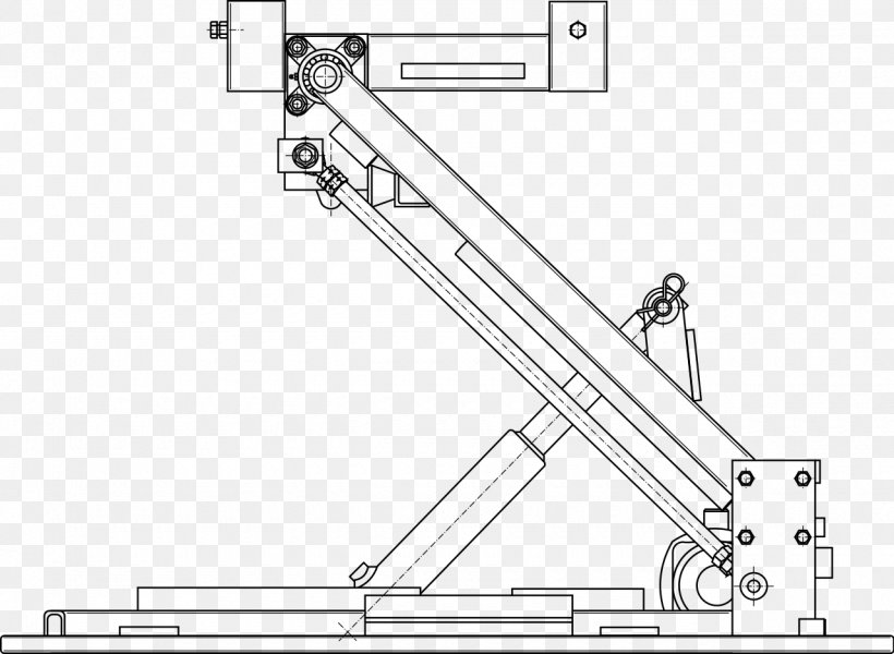 Hydraulic Cylinder Hydraulics Mechanism Mechanics Technique, PNG, 1280x937px, Hydraulic Cylinder, Artwork, Auto Part, Black And White, Diagram Download Free