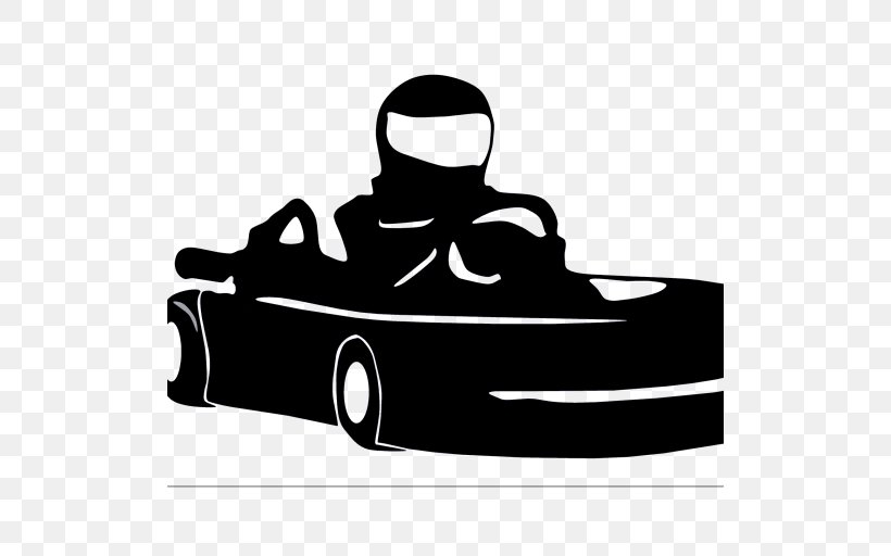 Kart Racing Go-kart Auto Racing Kart Circuit Clip Art, PNG, 512x512px, Kart Racing, Artwork, Auto Racing, Black, Black And White Download Free
