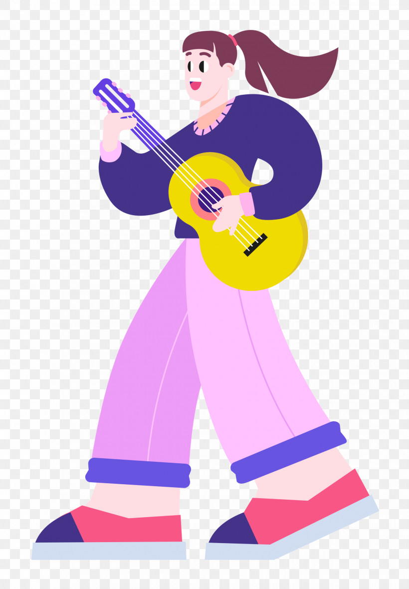 Playing The Guitar Music Guitar, PNG, 1736x2500px, Playing The Guitar, Cartoon, Character, Clothing, Guitar Download Free