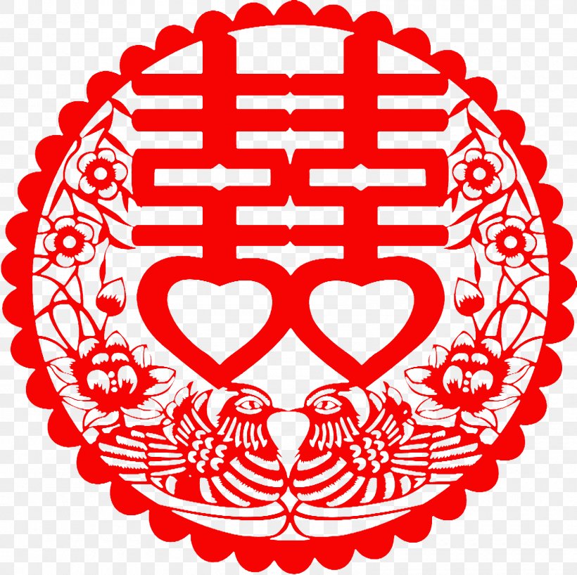 Double Happiness Symbol Feng Shui Luck Chinese Marriage PNG 