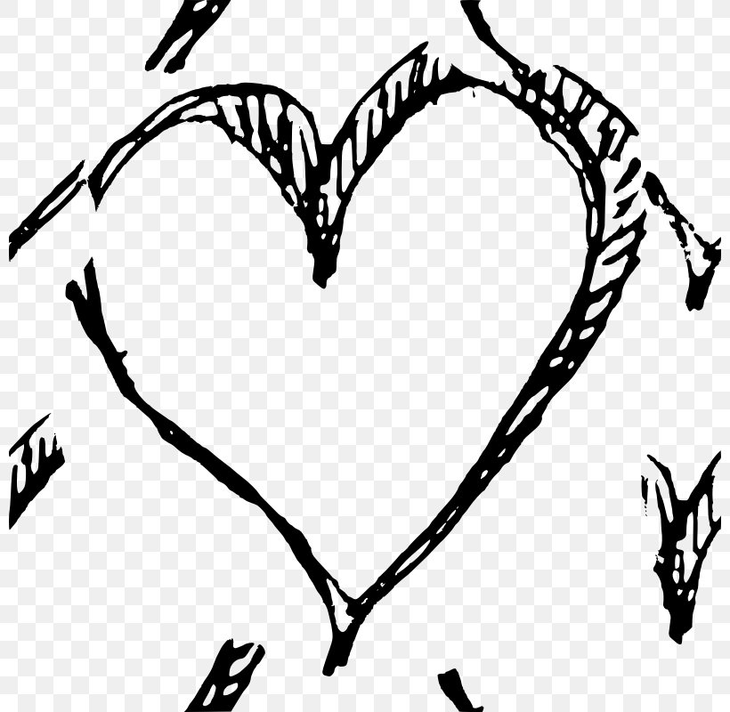 Heart Black And White Drawing Clip Art, PNG, 800x800px, Watercolor, Cartoon, Flower, Frame, Heart Download Free