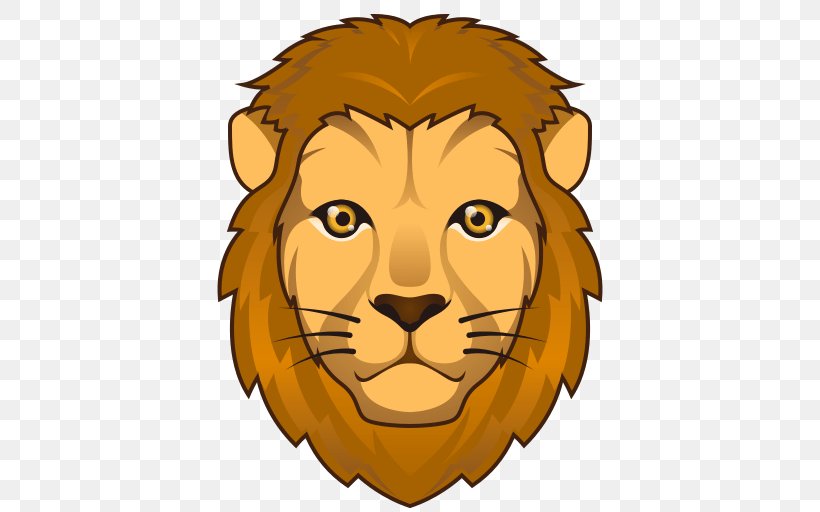 Lion Emoji Drawing Text Messaging Clip Art, PNG, 512x512px, Lion, Android Nougat, Art, Art Emoji, Big Cats Download Free