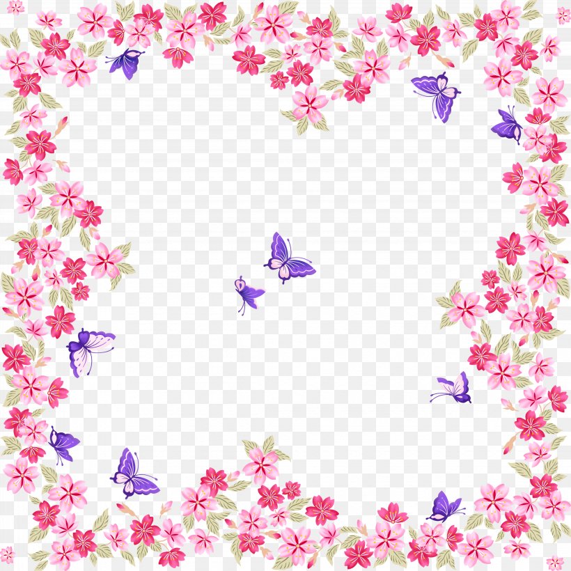 Butterfly Color Pink, PNG, 4482x4482px, Butterfly, Area, Blossom, Branch, Cherry Blossom Download Free