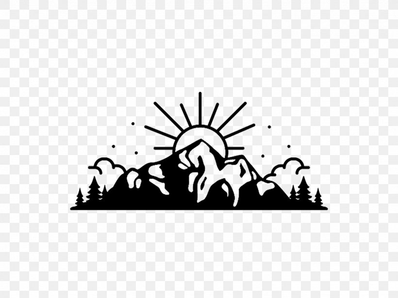 Mountain Sunrise Euclidean Vector, PNG, 1333x1000px, Mountain, Black, Black And White, Brand, Drawing Download Free