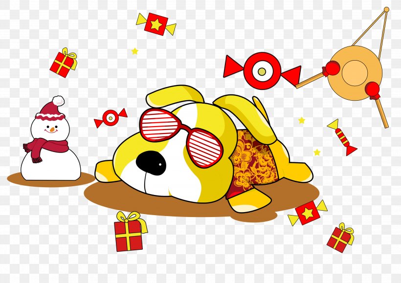 Dog Image Puppy Illustration, PNG, 3508x2480px, Dog, Animal, Caishen, Cartoon, Chinese New Year Download Free