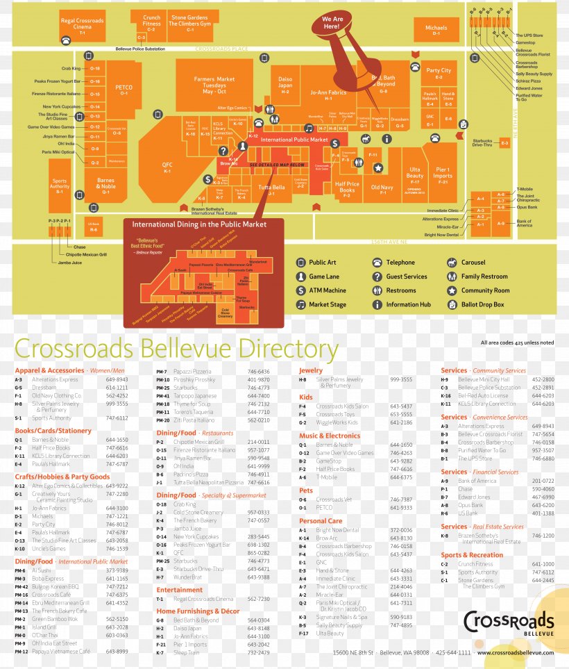 Bellevue Square Shopping Centre Crossroads Bellevue Redmond, PNG, 4275x5025px, Bellevue Square, Area, Bellevue, Brochure, Diagram Download Free
