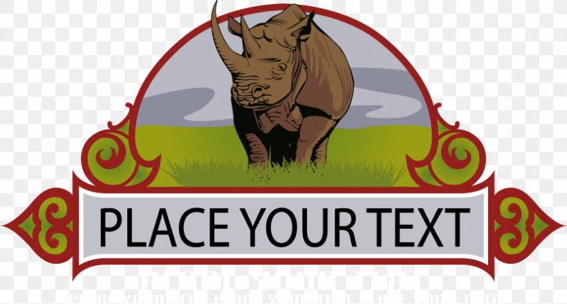 Rhinoceros Icon, PNG, 833x448px, Rhinoceros, Brand, Cattle Like Mammal, Elephant, Label Download Free