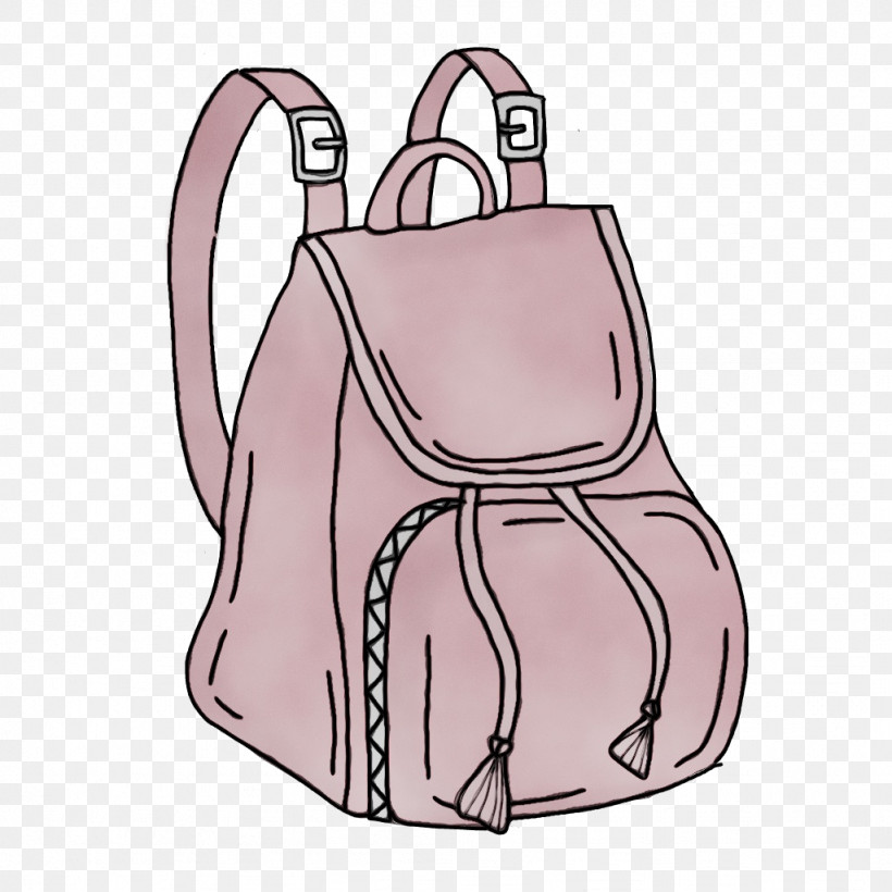 Bag Backpack Pink Handbag Shoulder Bag, PNG, 1024x1024px, Watercolor, Backpack, Bag, Handbag, Luggage And Bags Download Free