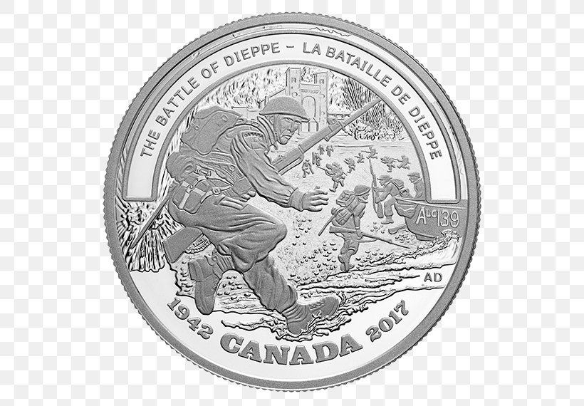 Coin Second World War Dieppe Raid First World War, PNG, 570x570px, Coin, Battle, Black And White, Currency, Dieppe Raid Download Free