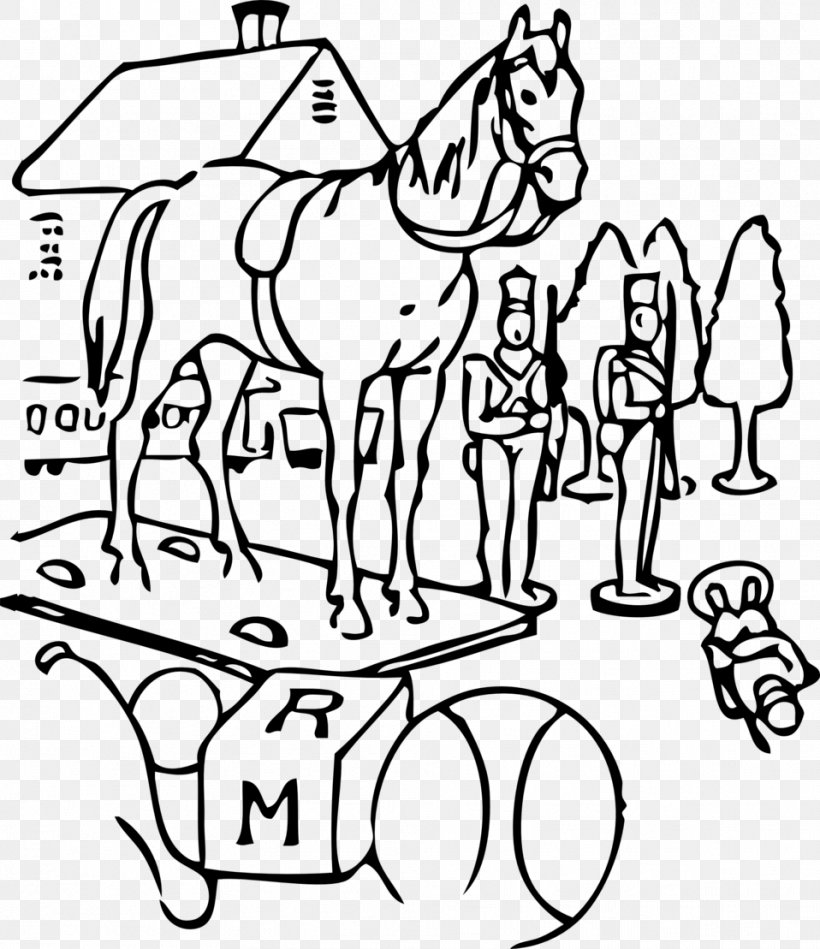 Horse Toy Clip Art, PNG, 958x1109px, Horse, Area, Art, Black And White, Cartoon Download Free