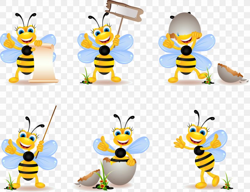 Bee Cartoon Clip Art, PNG, 5501x4228px, Bee, Art, Beehive, Cartoon, Drawing Download Free