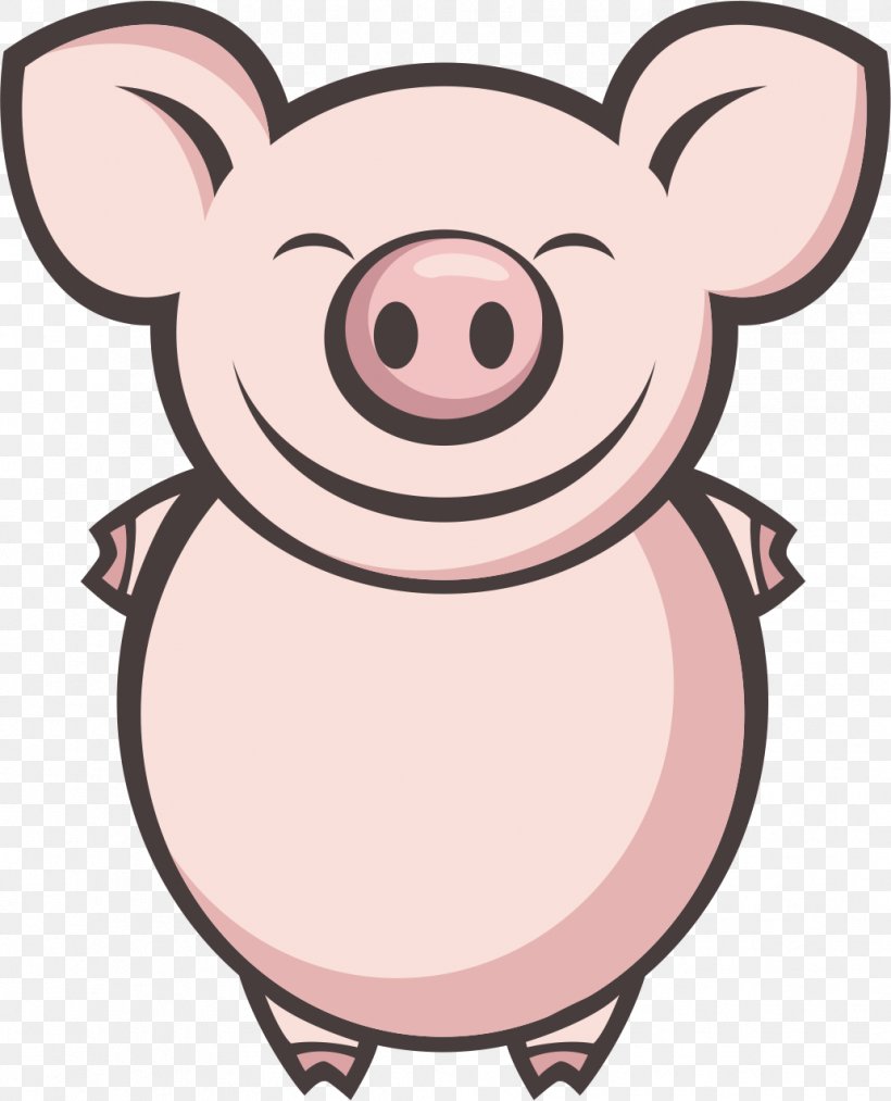 Domestic Pig Pink Clip Art, PNG, 1032x1275px, Domestic Pig, Cartoon, Designer, Drawing, Mammal Download Free