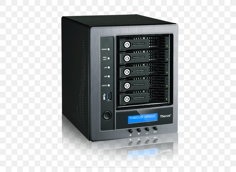 Network Attached Storage N5810PRO Network Storage Systems Thecus Intel Celeron, PNG, 600x600px, Network Storage Systems, Audio Receiver, Celeron, Computer Case, Computer Data Storage Download Free
