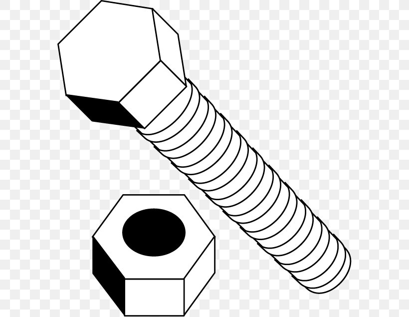 Screw Bolt Nut Clip Art, PNG, 590x635px, Screw, Architecture, Area, Artwork, Black And White Download Free