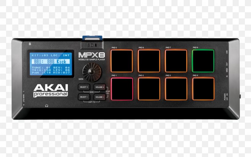 Akai MPX8 SD Akai MPC Sampler Ableton Live, PNG, 1200x750px, Akai, Ableton Live, Akai Mpc, Akai Professional, Controller Download Free