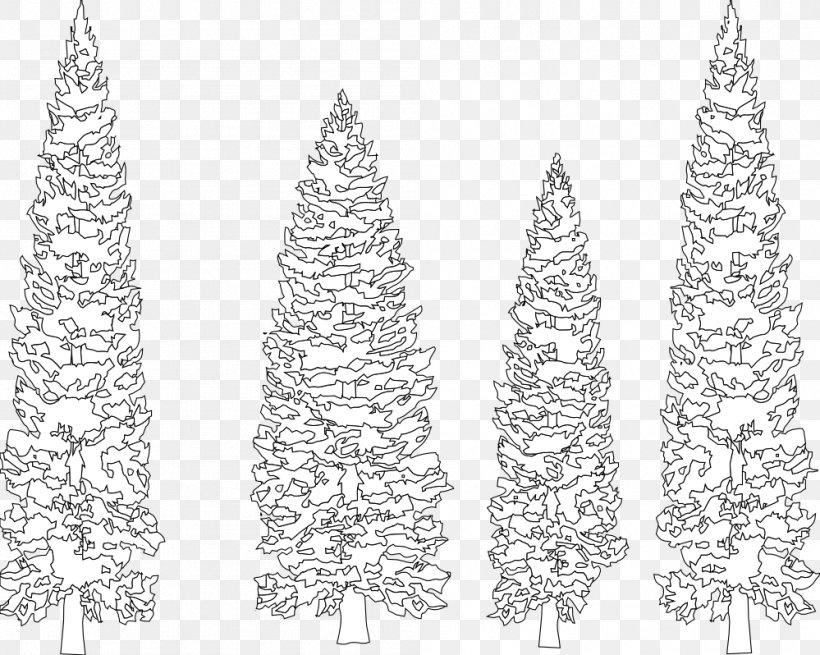 Pine Tree Fir Line Art Coloring Book, PNG, 999x798px, Pine, Birch, Black And White, Christmas Decoration, Christmas Tree Download Free