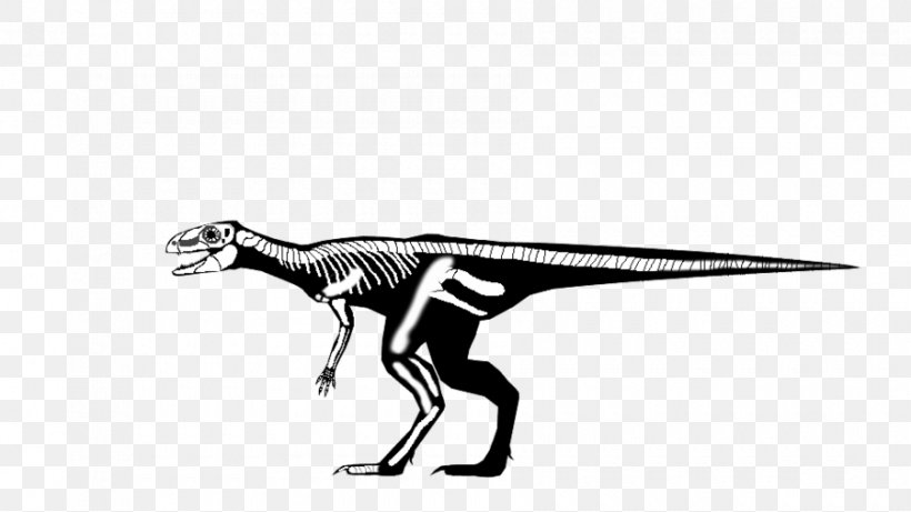 Tyrannosaurus Velociraptor Angle Animated Cartoon, PNG, 900x506px, Tyrannosaurus, Animated Cartoon, Black And White, Dinosaur, Monochrome Download Free