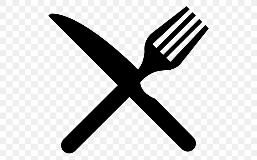 Knife Fork Spoon Clip Art, PNG, 512x512px, Knife, Black And White, Cutlery, Fork, Household Silver Download Free