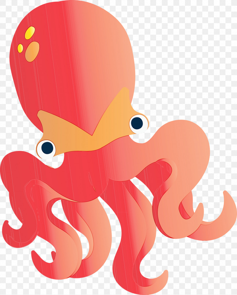 Octopus Cartoon Giant Pacific Octopus Pink Material Property, PNG, 2409x3000px, Watercolor, Animal Figure, Cartoon, Giant Pacific Octopus, Material Property Download Free