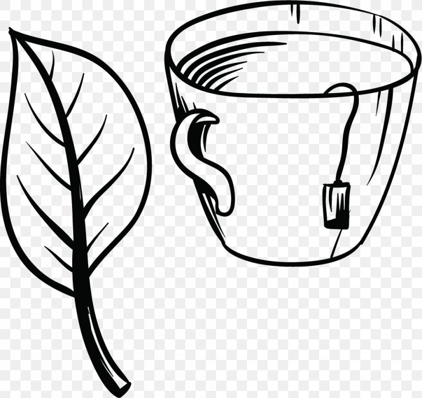 Green Tea Flowering Tea Bubble Tea, PNG, 1001x945px, Tea, Artwork, Black And White, Bubble Tea, Cup Download Free