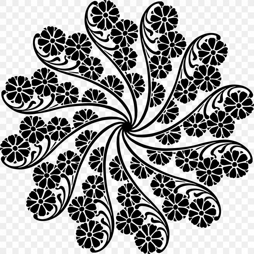 Clip Art, PNG, 2400x2400px, Inkscape, Black And White, Flora, Flower, Flowering Plant Download Free