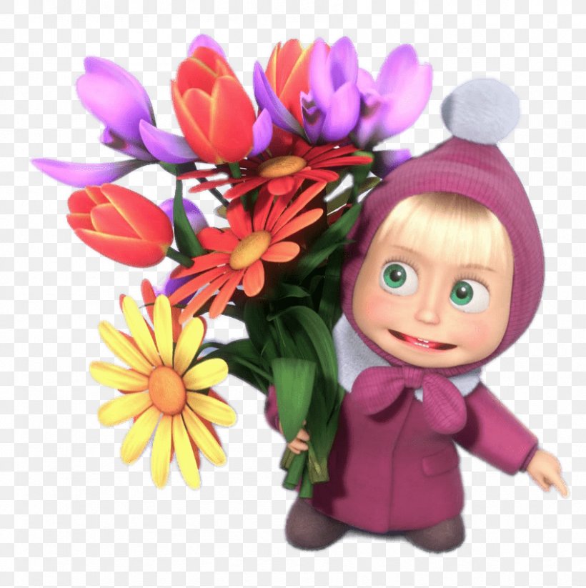 Masha And The Bear Desktop Wallpaper Image Flower, PNG, 847x851px, 3d Computer Graphics, Masha And The Bear, Bear, Computer, Cut Flowers Download Free