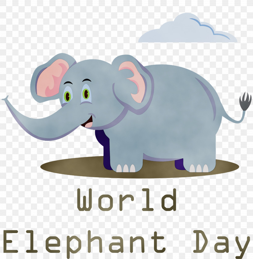 Elephant, PNG, 2926x3000px, World Elephant Day, Cartoon, Drawing, Elephant, Paint Download Free
