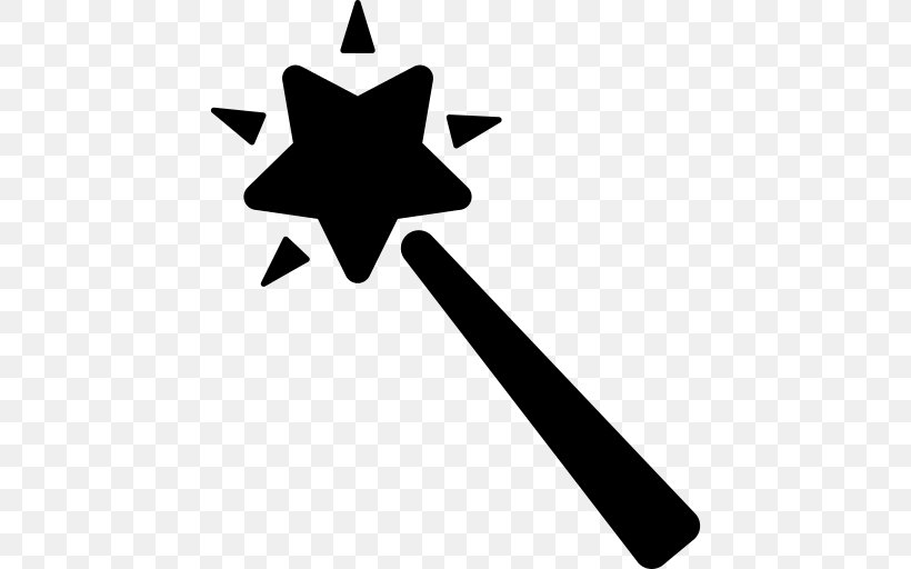 Wand Vector Graphics Magician Illustration, PNG, 512x512px, Wand, Blackandwhite, Logo, Magic, Magician Download Free