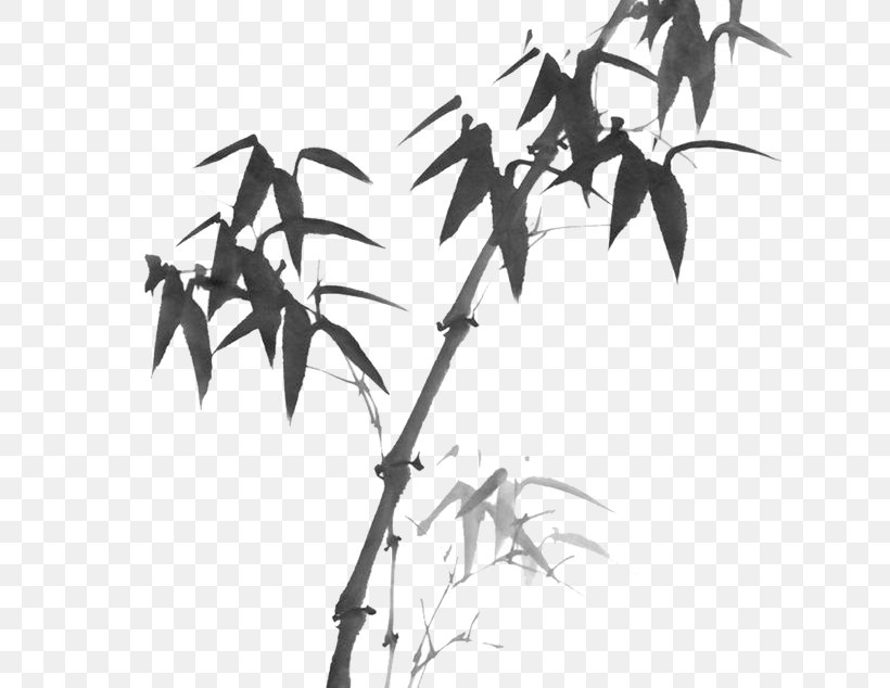 Bamboo Black And White Chinese Painting, PNG, 650x634px, Bamboo, Art, Black And White, Branch, Chinese Painting Download Free