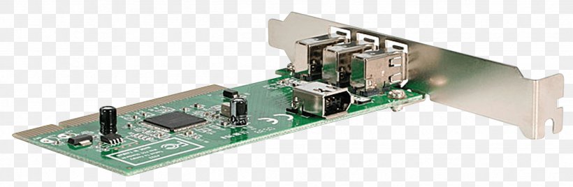Graphics Cards & Video Adapters IEEE 1394 Computer Port Expansion Card Conventional PCI, PNG, 2464x808px, Graphics Cards Video Adapters, Adapter, Circuit Component, Computer Port, Controller Download Free