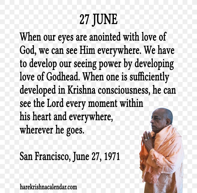 June 27 Month Krishna Quotation, PNG, 800x800px, June, Adaptation, C Bhaktivedanta Swami Prabhupada, Calendar, Hindi Download Free