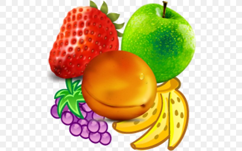 Real Fruits Crash Vegetarian Cuisine Strawberry Orange, PNG, 512x512px, Fruit, Accessory Fruit, Android, Animation, Apple Download Free