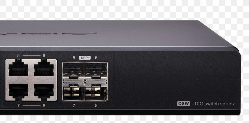 10 Gigabit Ethernet QNAP 10G Switch QSW-804-4C Network Switch QNAP Systems, Inc. Port, PNG, 1086x539px, 10 Gigabit Ethernet, Audio Receiver, Computer Network, Computer Port, Electronic Device Download Free
