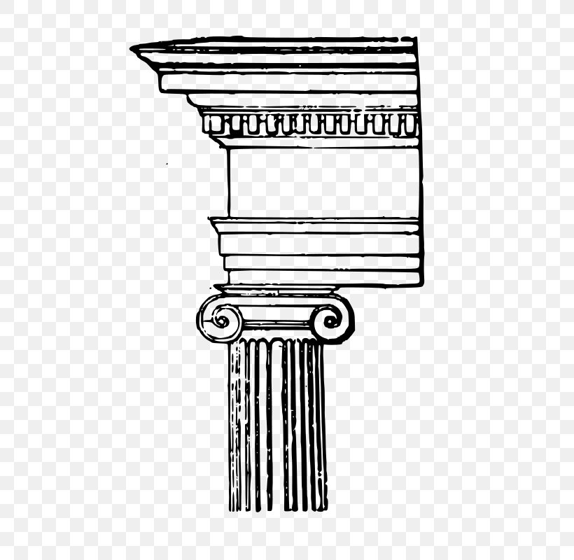 Ionic Order Art Clip Art, PNG, 566x800px, Ionic Order, Architecture, Art, Black And White, Capital Download Free