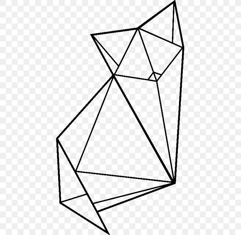Sticker Triangle Origami .com Pattern, PNG, 800x800px, Sticker, Area, Black And White, Com, Drawing Download Free