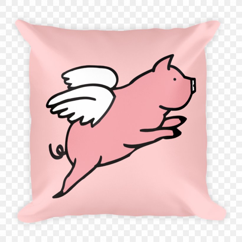 Pig Throw Pillows Cushion Textile, PNG, 900x900px, Watercolor, Cartoon, Flower, Frame, Heart Download Free