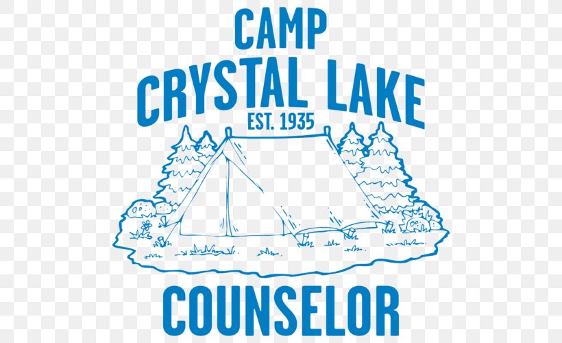 T-shirt Hoodie Jason Voorhees Lake Camp Crystal Road, PNG, 500x500px, Tshirt, Area, Blue, Bluza, Brand Download Free