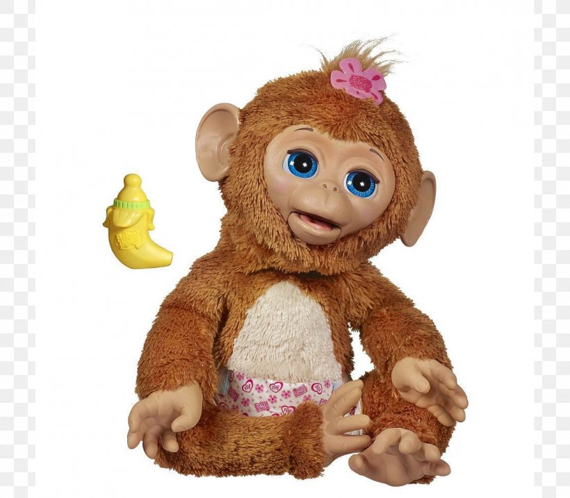 Amazon.com Cuddles The Monkey FurReal Friends Toy Robotic Pet, PNG, 1143x1000px, Watercolor, Cartoon, Flower, Frame, Heart Download Free