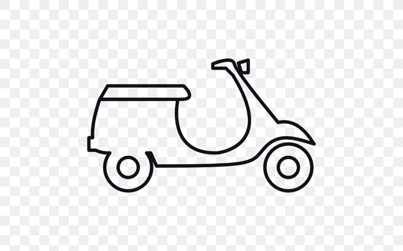 Scooter Piaggio Car Motorcycle Vespa, PNG, 512x512px, Scooter, Area, Bicycle, Black And White, Car Download Free