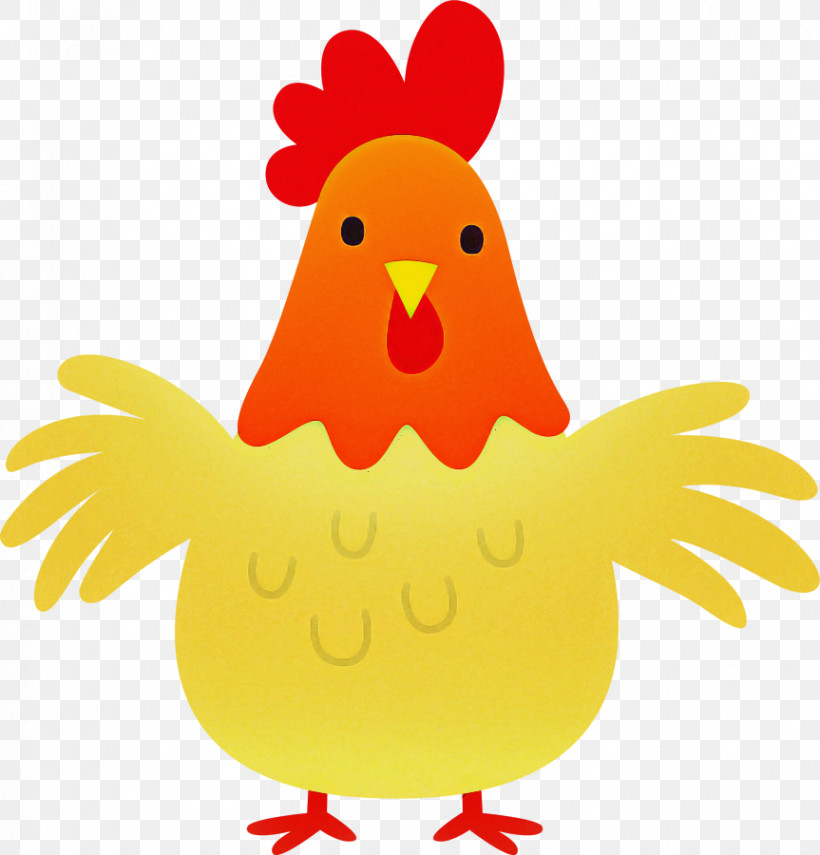 Chicken Rooster Bird Yellow Beak, PNG, 863x900px, Chicken, Beak, Bird, Comb, Rooster Download Free