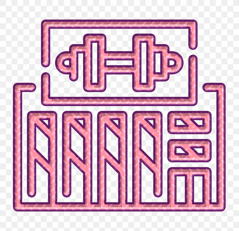 Gym Icon Building Icon, PNG, 1090x1052px, Gym Icon, Building Icon, Line, Pink, Rectangle Download Free