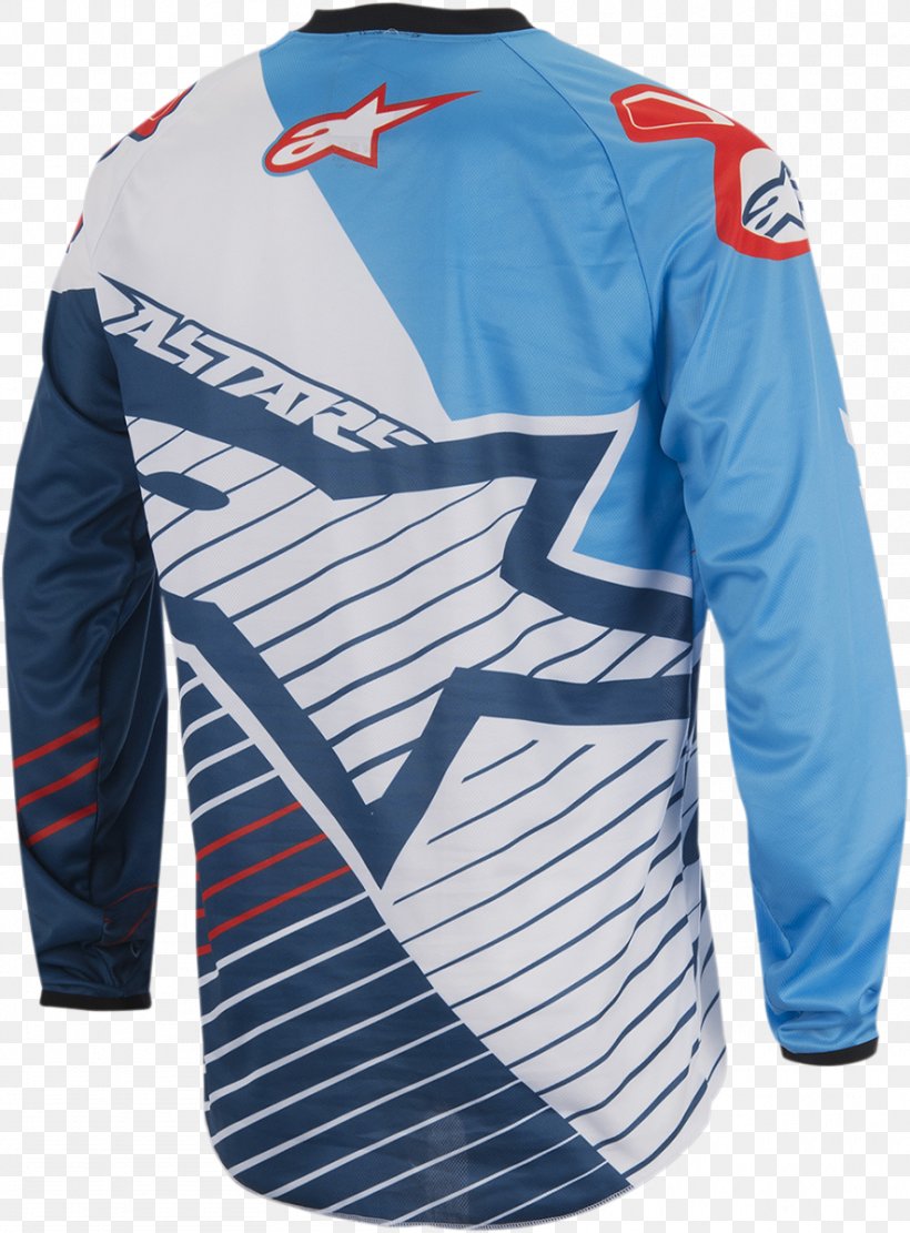 T-shirt Alpinestars Jersey Motorcycle Motocross, PNG, 885x1200px, Tshirt, Active Shirt, Alpinestars, Blue, Clothing Download Free