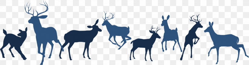 Reindeer, PNG, 1920x507px, Silhouette, Antler, Cartoon, Drawing, Logo Download Free